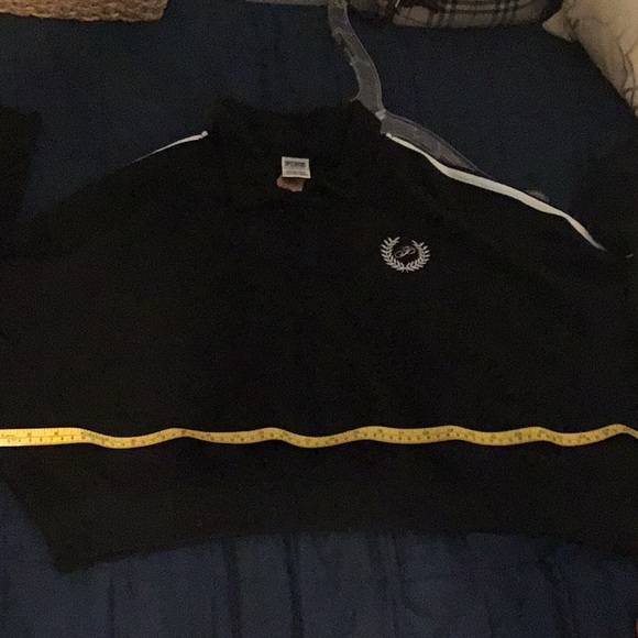 NWT PINK Victoria's Secret Black Reversed Fleece Cropped Polo Top - Picture 7 of 13